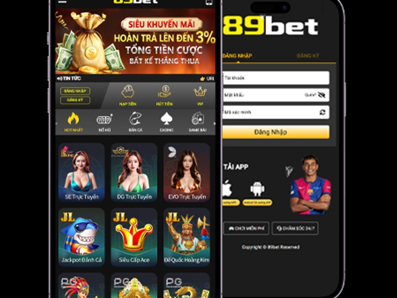 Giao diện ứng dụng game bet, gamebet trên điện thoại